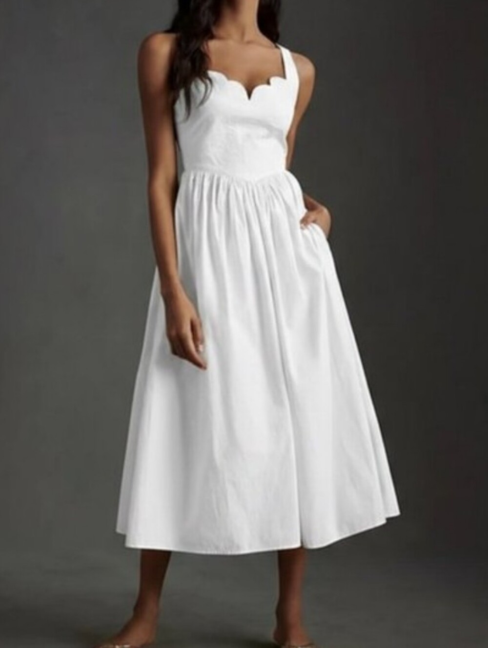 NWT RHODE Lolita White Midi Dress Size 10